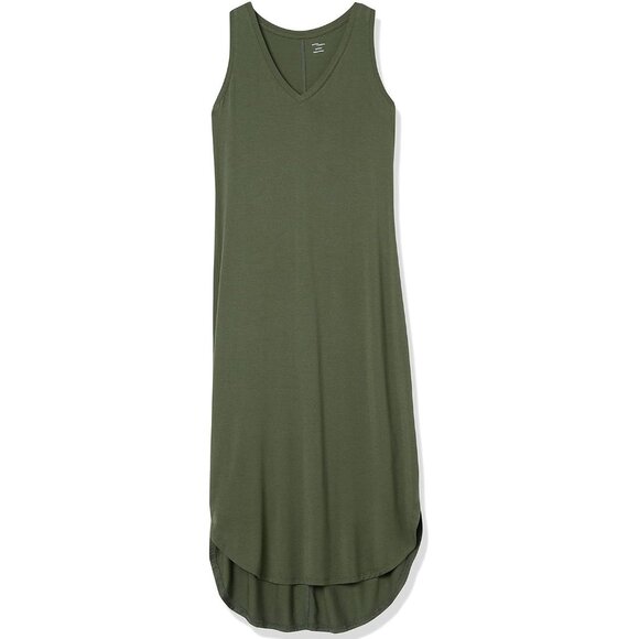 Amazon Essentials Jersey Sleeveless V-Neck Midi Dress, Women's, Medium - Picture 1 of 3